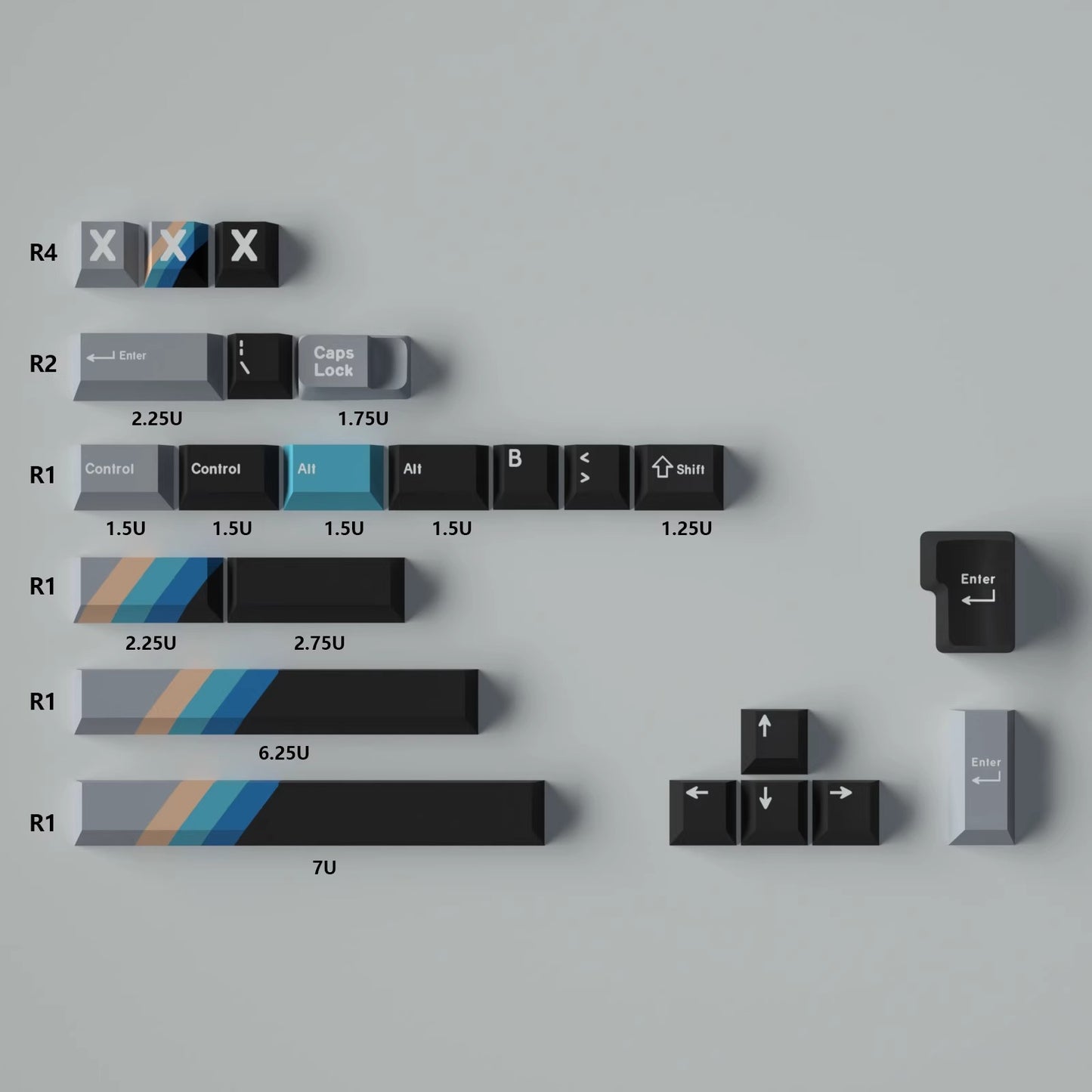 YMDK 1988 Gradient Keycap Set, Cherry Profile, Dye Sub PBT