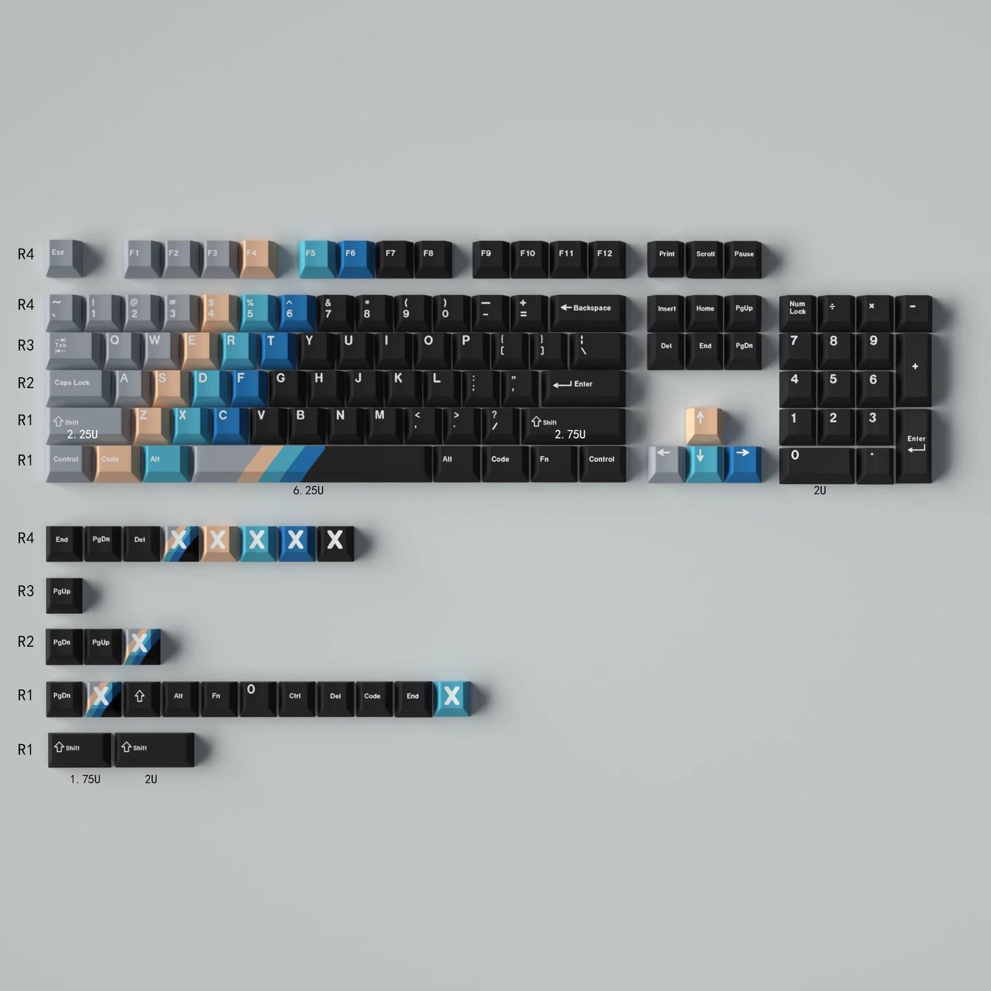 YMDK 1988 Gradient Keycap Set, Cherry Profile, Dye Sub PBT