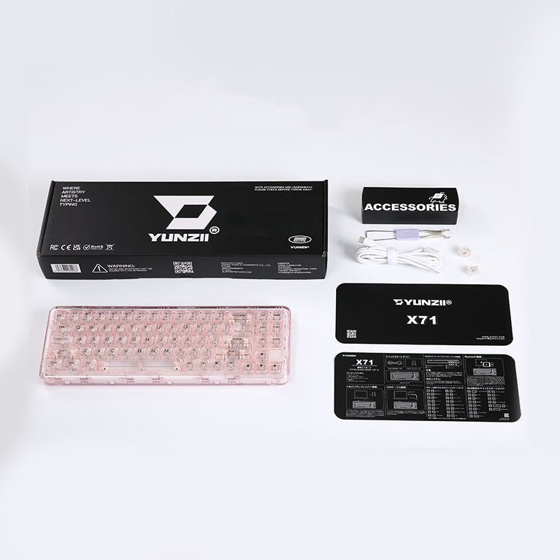 Yunzii X71 Transparent Mechanical Keyboard